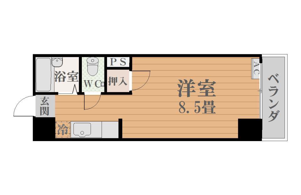 サンライズ鴨池(ワンルーム/4階)の間取り写真