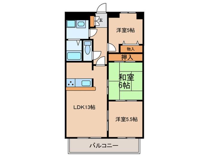 NOBLE(3LDK/4階)の間取り写真