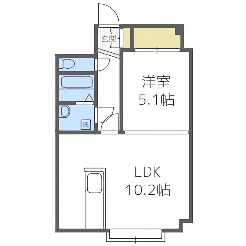 カリス南郷(1LDK/3階)の間取り写真
