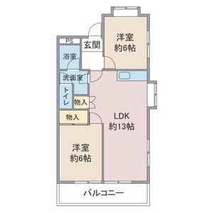 児玉ビル(2LDK/1階)の間取り写真