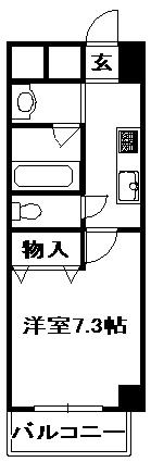 ヴェルドミール(1K/2階)の間取り写真