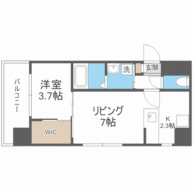 MODENA CENTRO(1LDK/10階)の間取り写真