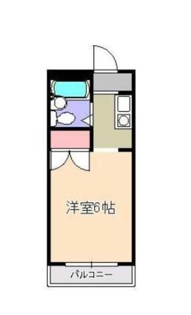 ベルシャトー(1K/2階)の間取り写真