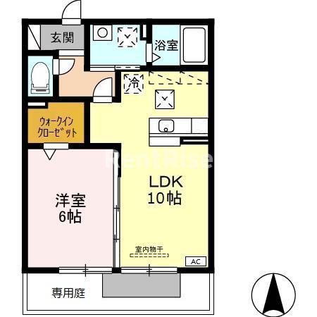 ソレアード A棟(1LDK/1階)の間取り写真