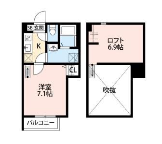 カーサグランデ大久保(1K/1階)の間取り写真