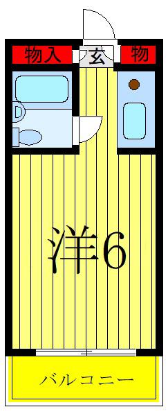 メゾンドマキ舟渡(ワンルーム/2階)の間取り写真