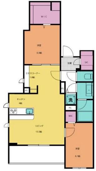 ソレーユみなとみらい(2SLK/2階)の間取り写真