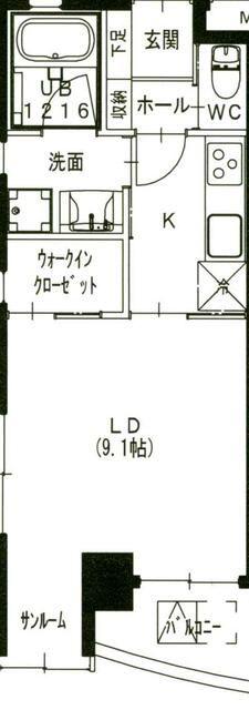 アルチナンテ(1DK/4階)の間取り写真