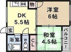 中井マンション(2DK/1階)の間取り写真