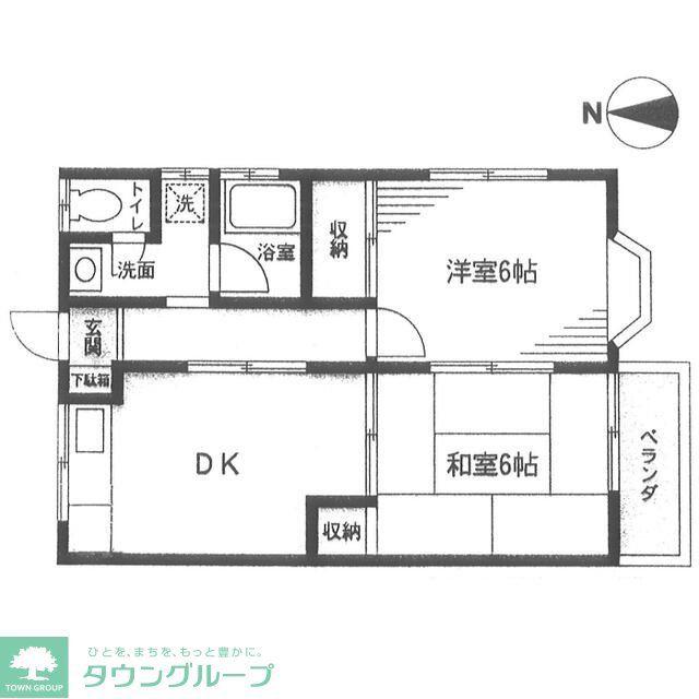 サンシティ師岡(2DK/1階)の間取り写真
