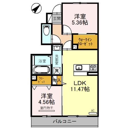 FLORA LILY(2LDK/1階)の間取り写真