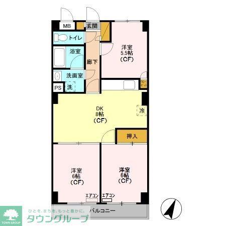 プレジール井山(3DK/3階)の間取り写真
