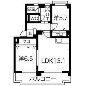 シャインスマイリー(2LDK/1階)の間取り写真