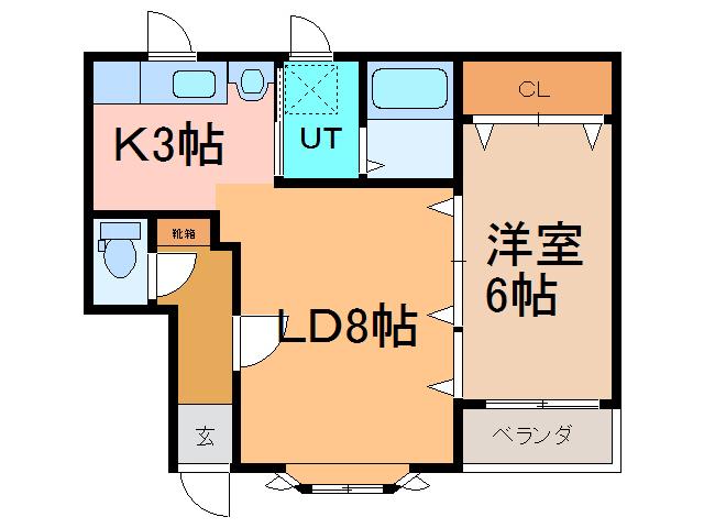 アビーロード(1LDK/1階)の間取り写真