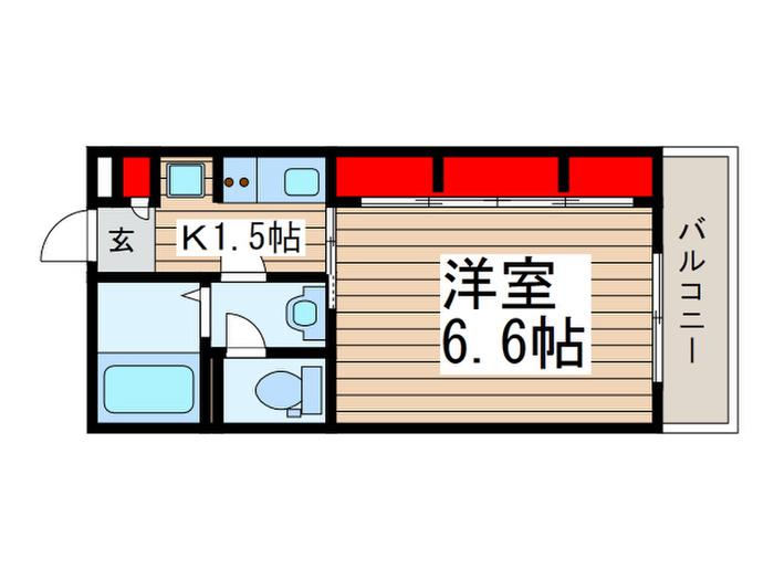 リブリ・谷津(1K/1階)の間取り写真