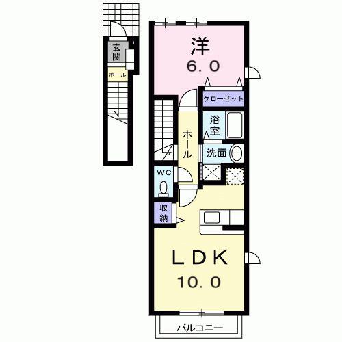 シャルロットIII(1LDK/2階)の間取り写真