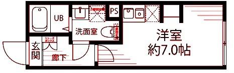 S-TERRACE 元住吉(ワンルーム/2階)の間取り写真