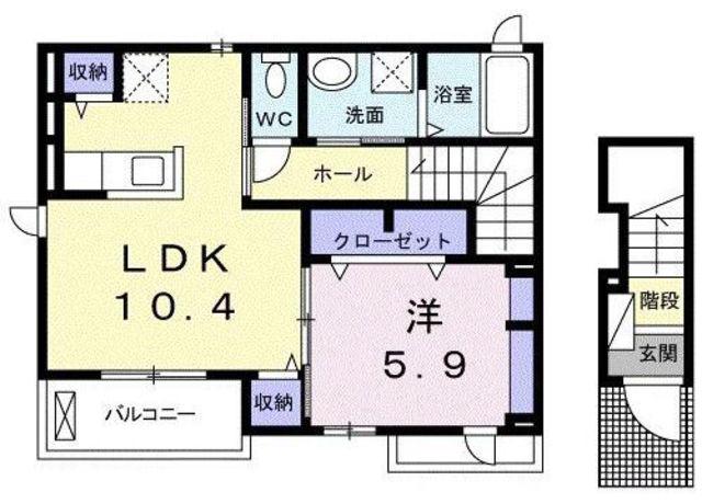 サンリットビレッジ(1LDK/2階)の間取り写真