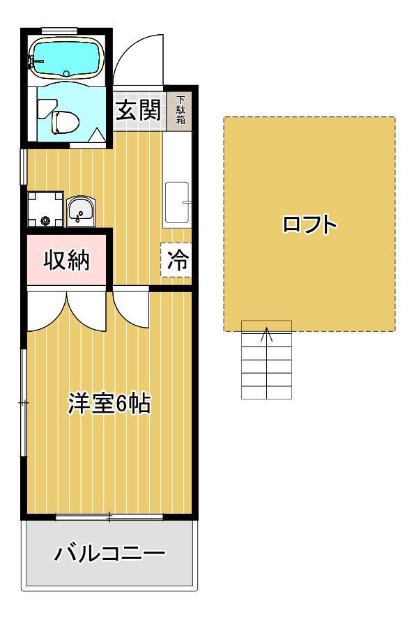 ひばりが丘サンガーデン(1K/1階)の間取り写真