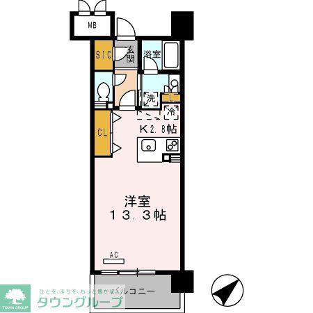 ロイヤルパークス豊洲(ワンルーム/4階)の間取り写真