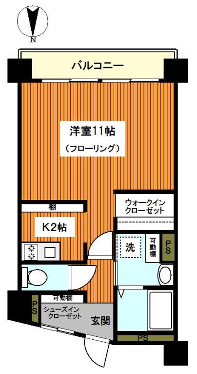 オオミチマンション(1K/3階)の間取り写真