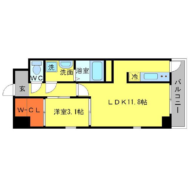 SCENE TRE(1LDK/3階)の間取り写真