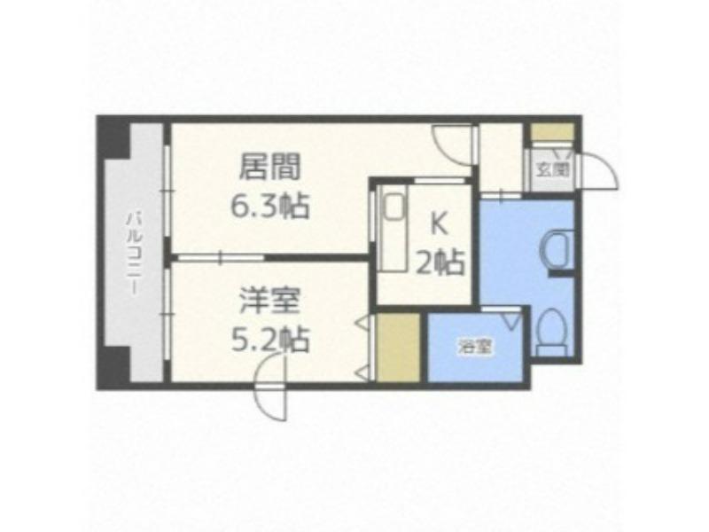 LEE豊平3条(1LDK/8階)の間取り写真