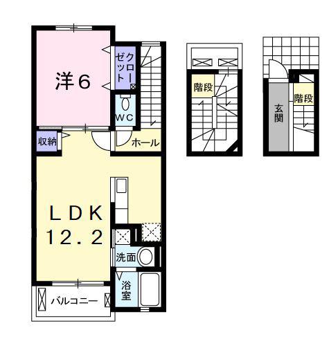 イースト・グレイス(1LDK/3階)の間取り写真