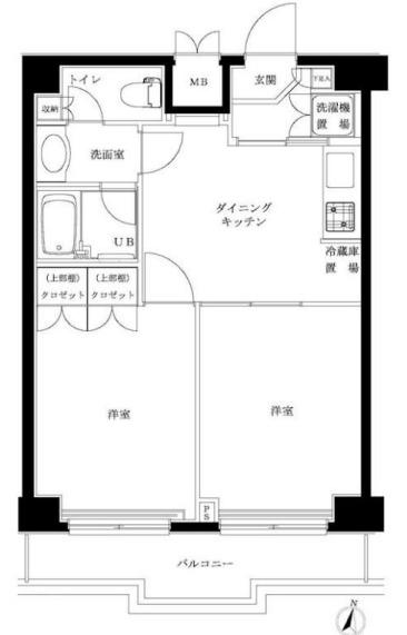 ルーブル森下弐番館(2DK/9階)の間取り写真