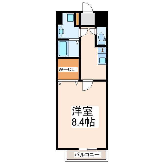 ブロンズ御船(1K/6階)の間取り写真