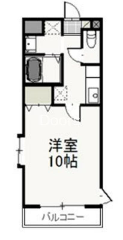 ウエスト COURT B(1K/3階)の間取り写真
