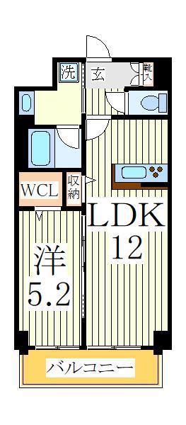 ルーチェV(1LDK/7階)の間取り写真