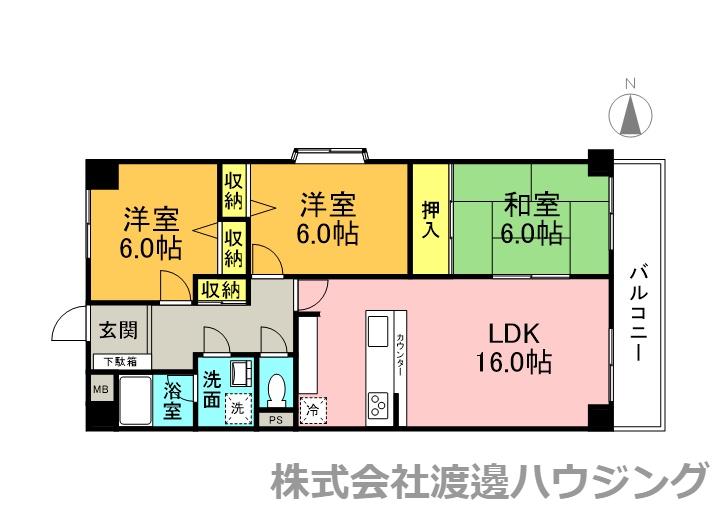 ステラハイツ千里(3LDK/2階)の間取り写真