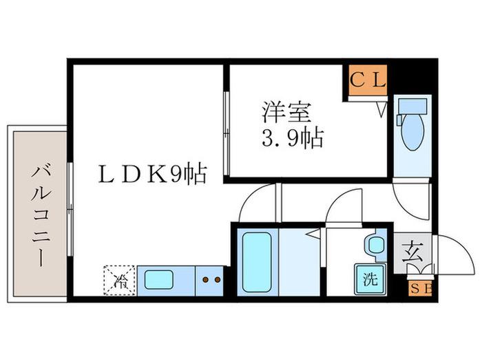 ブバルディア(1LDK/2階)の間取り写真