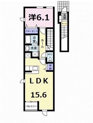 マーベラス・K(1LDK/2階)の間取り写真