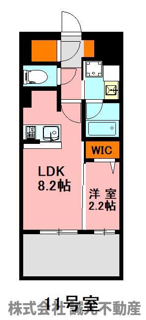 デュ・レジア博多レジデンス(1LDK/4階)の間取り写真