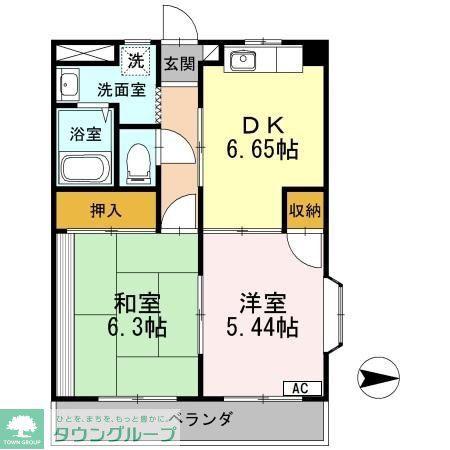 センチュリー ハイツ(2DK/2階)の間取り写真