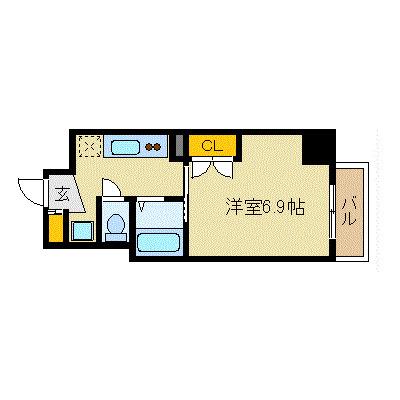 ル・パルトネール梅田北(1K/4階)の間取り写真