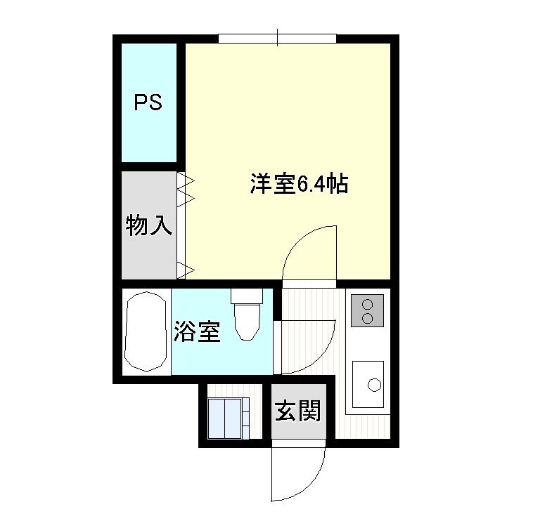 甲斐ビル(1K/3階)の間取り写真