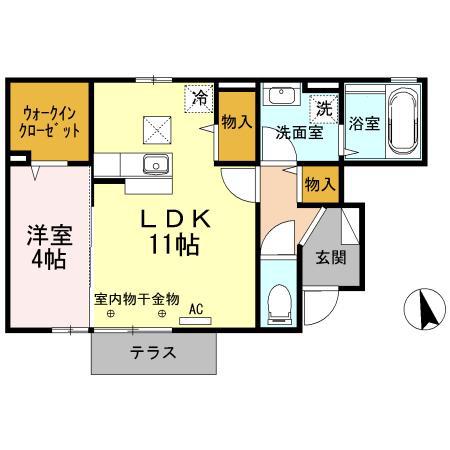 ポラリス(1LDK/1階)の間取り写真