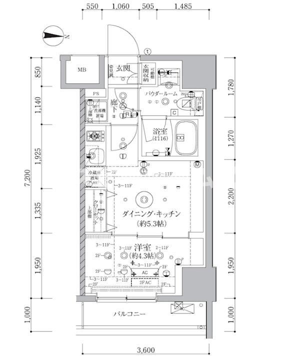 ARTESSIMO CLAIRTORTE(1DK/11階)の間取り写真
