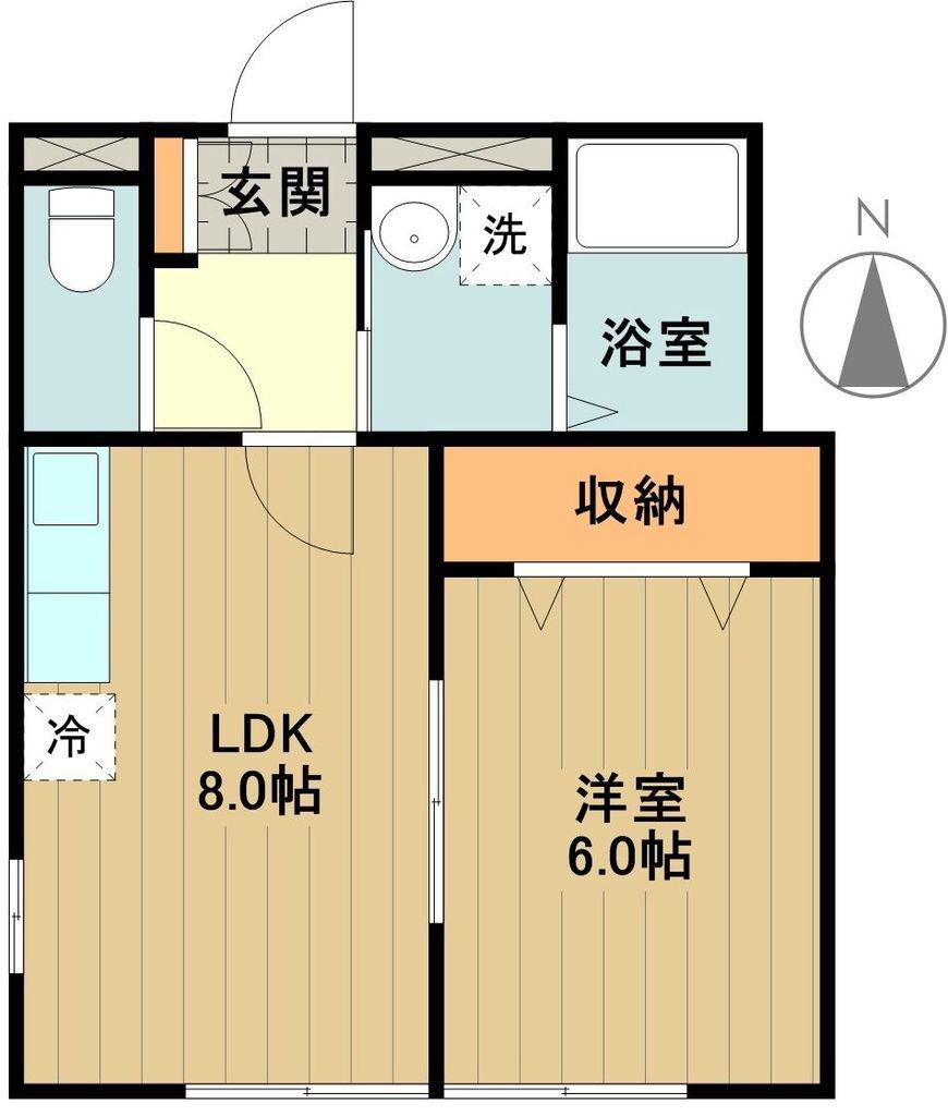 アムールSAKURA(1LDK/2階)の間取り写真