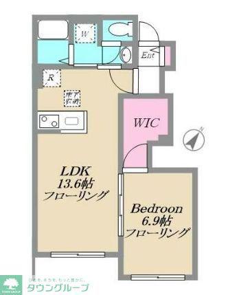 リバーサイドヴィレッジIII・IV棟(1LDK/1階)の間取り写真