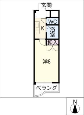 STUDIOグランペール(1K/1階)の間取り写真