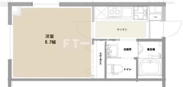 フェリチタ(1K/2階)の間取り写真