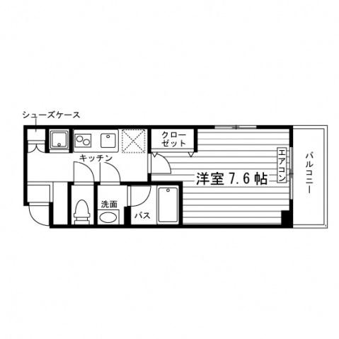 エトルタ鷺沼(1K/5階)の間取り写真