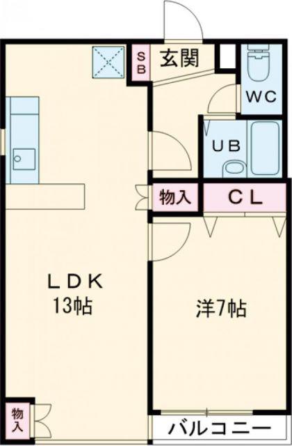 シャルマンフジ明石弐番館(1LDK/4階)の間取り写真