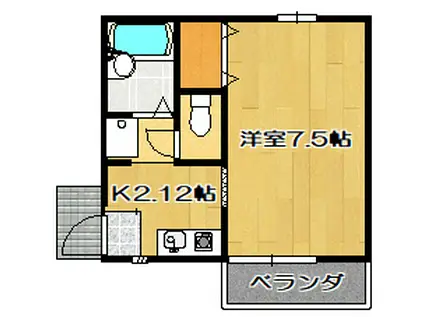 ワイハウス(1K/1階)の間取り写真