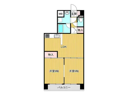 トーカンマンション東中通(2LDK/6階)の間取り写真
