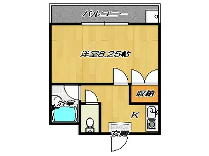 ホープハイツ(1K/2階)の間取り写真